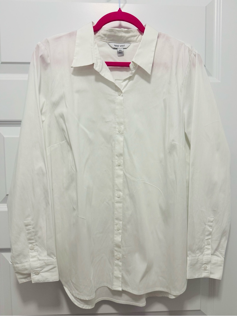 NINE WEST White Long-Sleeve Blouse